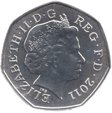 2011 SILVER OLYMPIC 50P BADMINTON ( BU ) - SILVER WORLD COINS - Cambridgeshire Coins