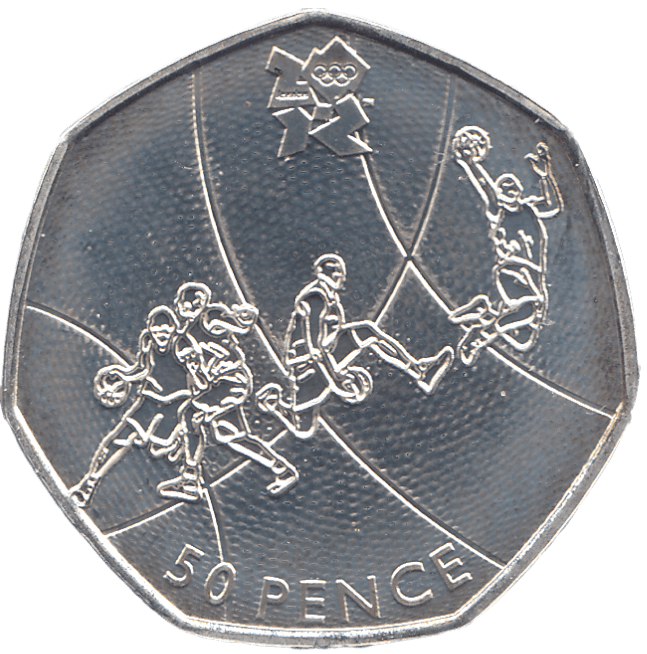 2011 SILVER OLYMPIC 50P BASKET BALL ( BU ) - SILVER WORLD COINS - Cambridgeshire Coins
