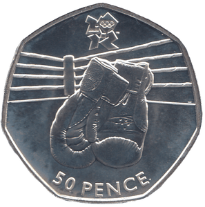 2011 SILVER OLYMPIC 50P BOXING ( BU ) - SILVER WORLD COINS - Cambridgeshire Coins