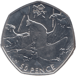 2011 SILVER OLYMPIC 50P CANOEING( BU ) - SILVER WORLD COINS - Cambridgeshire Coins