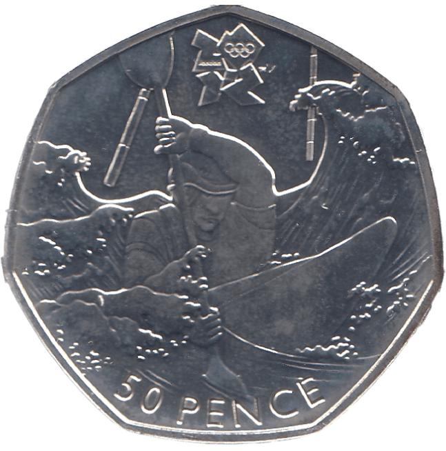 2011 SILVER OLYMPIC 50P CANOEING( BU ) - SILVER WORLD COINS - Cambridgeshire Coins