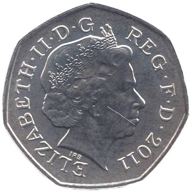 2011 SILVER OLYMPIC 50P CANOEING( BU ) - SILVER WORLD COINS - Cambridgeshire Coins