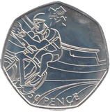 2011 SILVER OLYMPIC 50P CYCLING ( BU ) - SILVER WORLD COINS - Cambridgeshire Coins