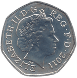 2011 SILVER OLYMPIC 50P CYCLING ( BU ) - SILVER WORLD COINS - Cambridgeshire Coins