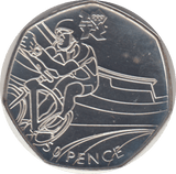 2011 SILVER OLYMPIC 50P CYCLING - SILVER WORLD COINS - Cambridgeshire Coins