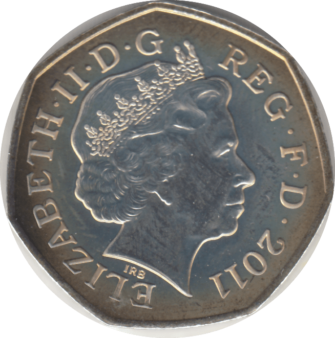2011 SILVER OLYMPIC 50P CYCLING - SILVER WORLD COINS - Cambridgeshire Coins