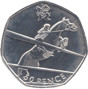 2011 SILVER OLYMPIC 50P EQUESTRIAN ( BU ) - SILVER WORLD COINS - Cambridgeshire Coins