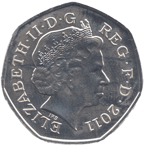 2011 SILVER OLYMPIC 50P EQUESTRIAN ( BU ) - SILVER WORLD COINS - Cambridgeshire Coins