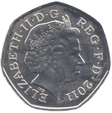 2011 SILVER OLYMPIC 50P EQUESTRIAN ( BU ) - SILVER WORLD COINS - Cambridgeshire Coins