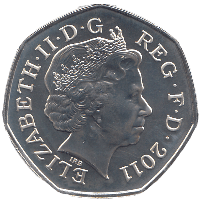 2011 SILVER OLYMPIC 50P FENCING ( BU ) - SILVER WORLD COINS - Cambridgeshire Coins
