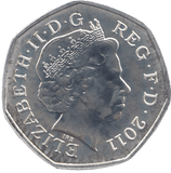 2011 SILVER OLYMPIC 50P FILED HOCKEY ( BU ) - SILVER WORLD COINS - Cambridgeshire Coins