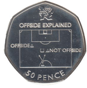 2011 SILVER OLYMPIC 50P FOOTBALL ( BU ) - SILVER WORLD COINS - Cambridgeshire Coins