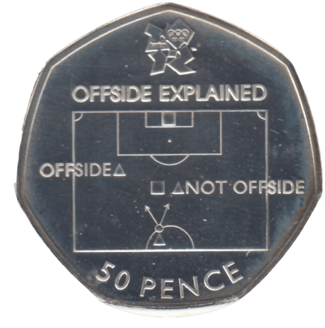 2011 SILVER OLYMPIC 50P FOOTBALL ( BU ) - SILVER WORLD COINS - Cambridgeshire Coins
