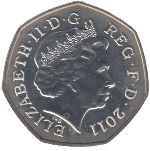2011 SILVER OLYMPIC 50P FOOTBALL ( BU ) - SILVER WORLD COINS - Cambridgeshire Coins