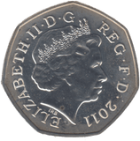 2011 SILVER OLYMPIC 50P FOOTBALL ( BU ) - SILVER WORLD COINS - Cambridgeshire Coins