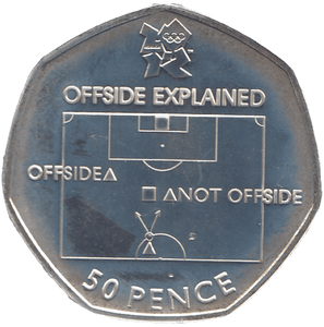 2011 SILVER OLYMPIC 50P FOOTBALL OFFSIDE EXPLAIN ( BU ) - SILVER WORLD COINS - Cambridgeshire Coins