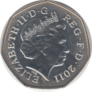 2011 SILVER OLYMPIC 50P FOOTBALL - SILVER WORLD COINS - Cambridgeshire Coins