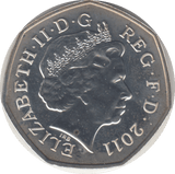 2011 SILVER OLYMPIC 50P FOOTBALL - SILVER WORLD COINS - Cambridgeshire Coins