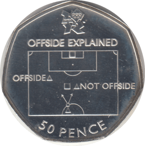 2011 SILVER OLYMPIC 50P FOOTBALL - SILVER WORLD COINS - Cambridgeshire Coins