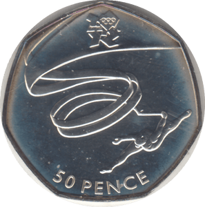 2011 SILVER OLYMPIC 50P GYMNASTICS - SILVER WORLD COINS - Cambridgeshire Coins