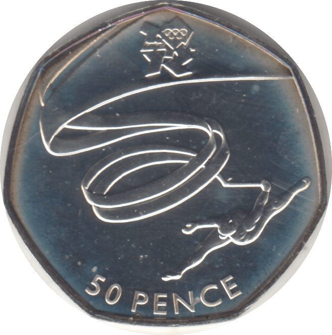 2011 SILVER OLYMPIC 50P GYMNASTICS - SILVER WORLD COINS - Cambridgeshire Coins