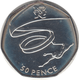 2011 SILVER OLYMPIC 50P GYMNASTICS - SILVER WORLD COINS - Cambridgeshire Coins