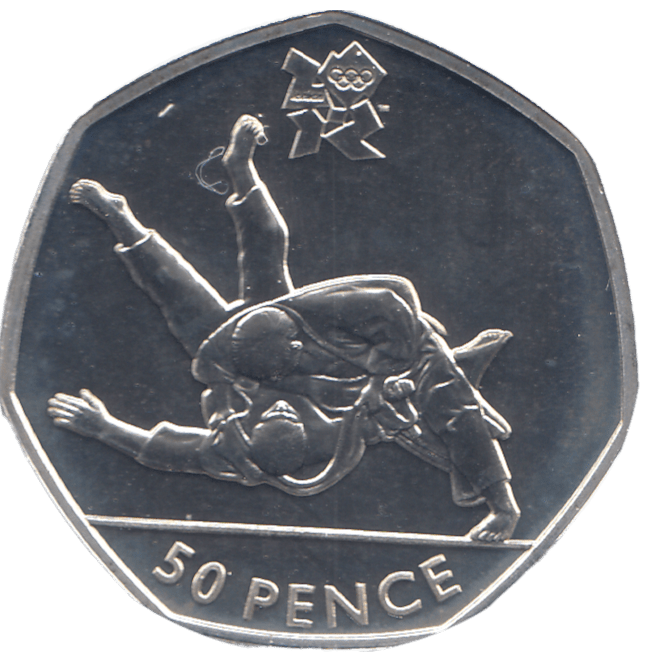 2011 SILVER OLYMPIC 50P JUDO ( BU ) - SILVER WORLD COINS - Cambridgeshire Coins