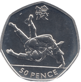2011 SILVER OLYMPIC 50P JUDO ( BU ) - SILVER WORLD COINS - Cambridgeshire Coins