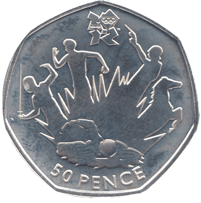 2011 SILVER OLYMPIC 50P MODERN PENTATHLON ( BU ) - SILVER WORLD COINS - Cambridgeshire Coins