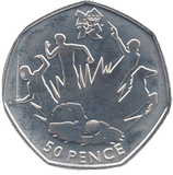 2011 SILVER OLYMPIC 50P MODERN PENTATHLON ( BU ) - SILVER WORLD COINS - Cambridgeshire Coins