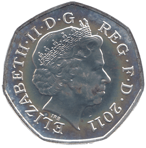 2011 SILVER OLYMPIC 50P RHYTMIC GYMNASTIC ( BU ) - SILVER WORLD COINS - Cambridgeshire Coins