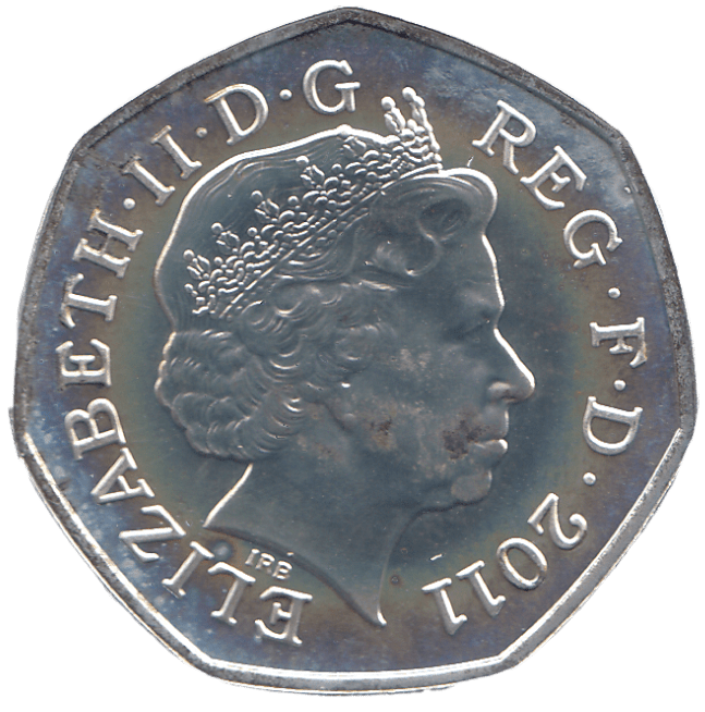 2011 SILVER OLYMPIC 50P RHYTMIC GYMNASTIC ( BU ) - SILVER WORLD COINS - Cambridgeshire Coins