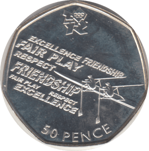 2011 SILVER OLYMPIC 50P ROWING - SILVER WORLD COINS - Cambridgeshire Coins