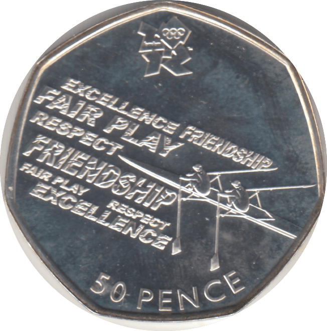 2011 SILVER OLYMPIC 50P ROWING - SILVER WORLD COINS - Cambridgeshire Coins