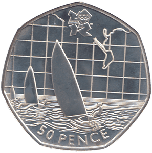 2011 SILVER OLYMPIC 50P SAILING ( BU ) - SILVER WORLD COINS - Cambridgeshire Coins