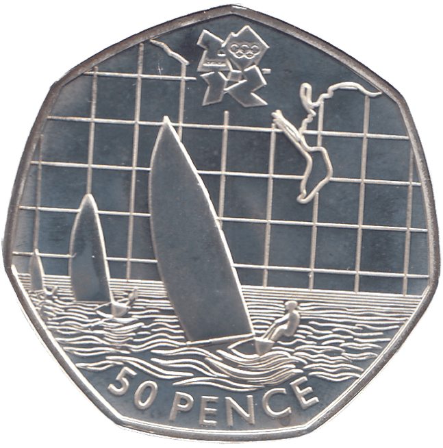 2011 SILVER OLYMPIC 50P SAILING ( BU ) - SILVER WORLD COINS - Cambridgeshire Coins