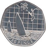 2011 SILVER OLYMPIC 50P SAILING ( BU ) - SILVER WORLD COINS - Cambridgeshire Coins