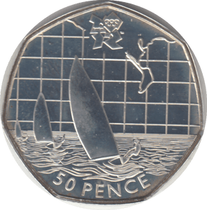 2011 SILVER OLYMPIC 50P SAILING - SILVER WORLD COINS - Cambridgeshire Coins