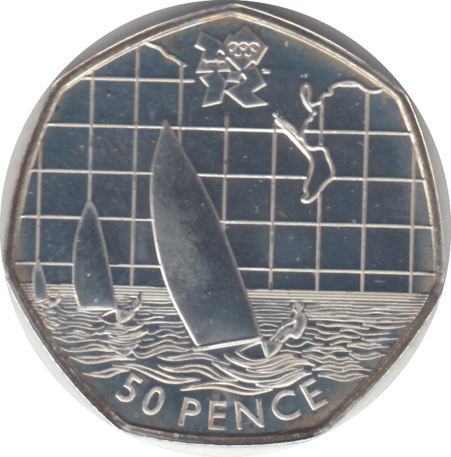 2011 SILVER OLYMPIC 50P SAILING - SILVER WORLD COINS - Cambridgeshire Coins