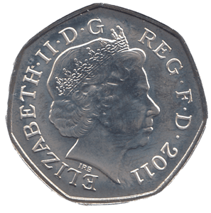 2011 SILVER OLYMPIC 50P SHOOTING ( BU ) - SILVER WORLD COINS - Cambridgeshire Coins