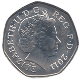 2011 SILVER OLYMPIC 50P SHOOTING ( BU ) - SILVER WORLD COINS - Cambridgeshire Coins