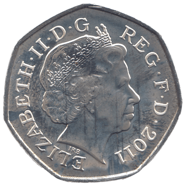 2011 SILVER OLYMPIC 50P TABLE TENNIS ( BU ) - SILVER WORLD COINS - Cambridgeshire Coins