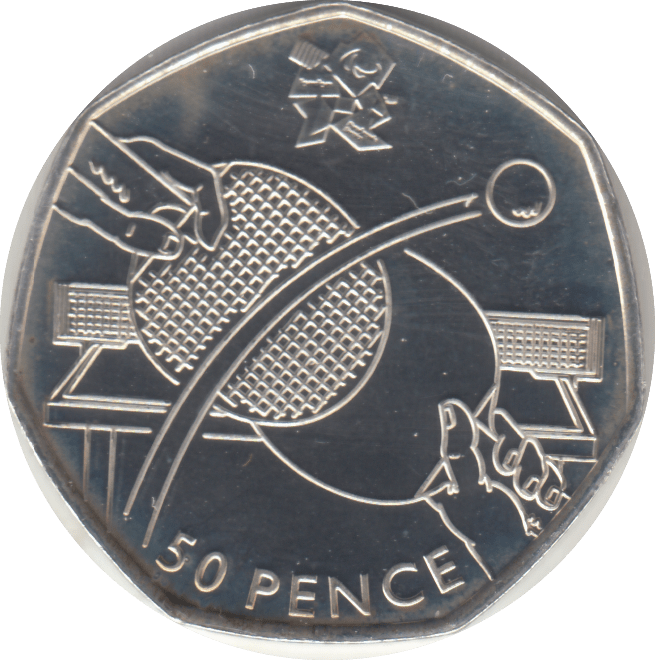 2011 SILVER OLYMPIC 50P TABLE TENNIS - SILVER WORLD COINS - Cambridgeshire Coins