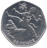 2011 SILVER OLYMPIC 50P TAEKWONDO ( BU ) - SILVER WORLD COINS - Cambridgeshire Coins