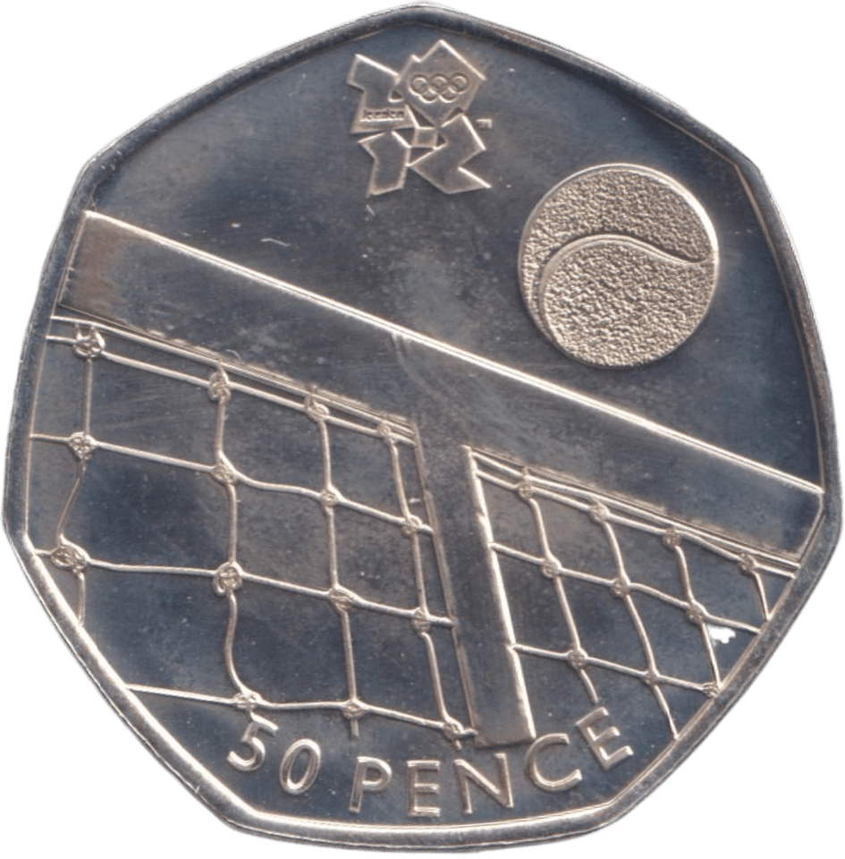 2011 SILVER OLYMPIC 50P TENNIS ( BU ) - SILVER WORLD COINS - Cambridgeshire Coins