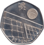 2011 SILVER OLYMPIC 50P TENNIS ( BU ) - SILVER WORLD COINS - Cambridgeshire Coins