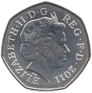 2011 SILVER OLYMPIC 50P TRIATHLON ( BU ) - SILVER WORLD COINS - Cambridgeshire Coins