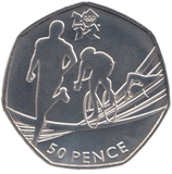 2011 SILVER OLYMPIC 50P TRIATHLON ( BU ) - SILVER WORLD COINS - Cambridgeshire Coins