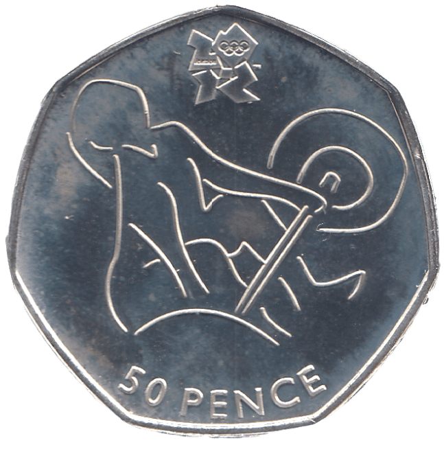 2011 SILVER OLYMPIC 50P WEIGHTLIFTING ( BU ) - SILVER WORLD COINS - Cambridgeshire Coins