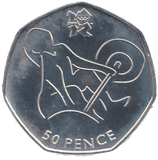 2011 SILVER OLYMPIC 50P WEIGHTLIFTING ( BU ) - SILVER WORLD COINS - Cambridgeshire Coins